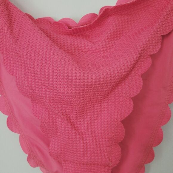 Aerie Scallop Edge Waffle Bikini Bottom in Pink Size Extra Large - Picture 5 of 6